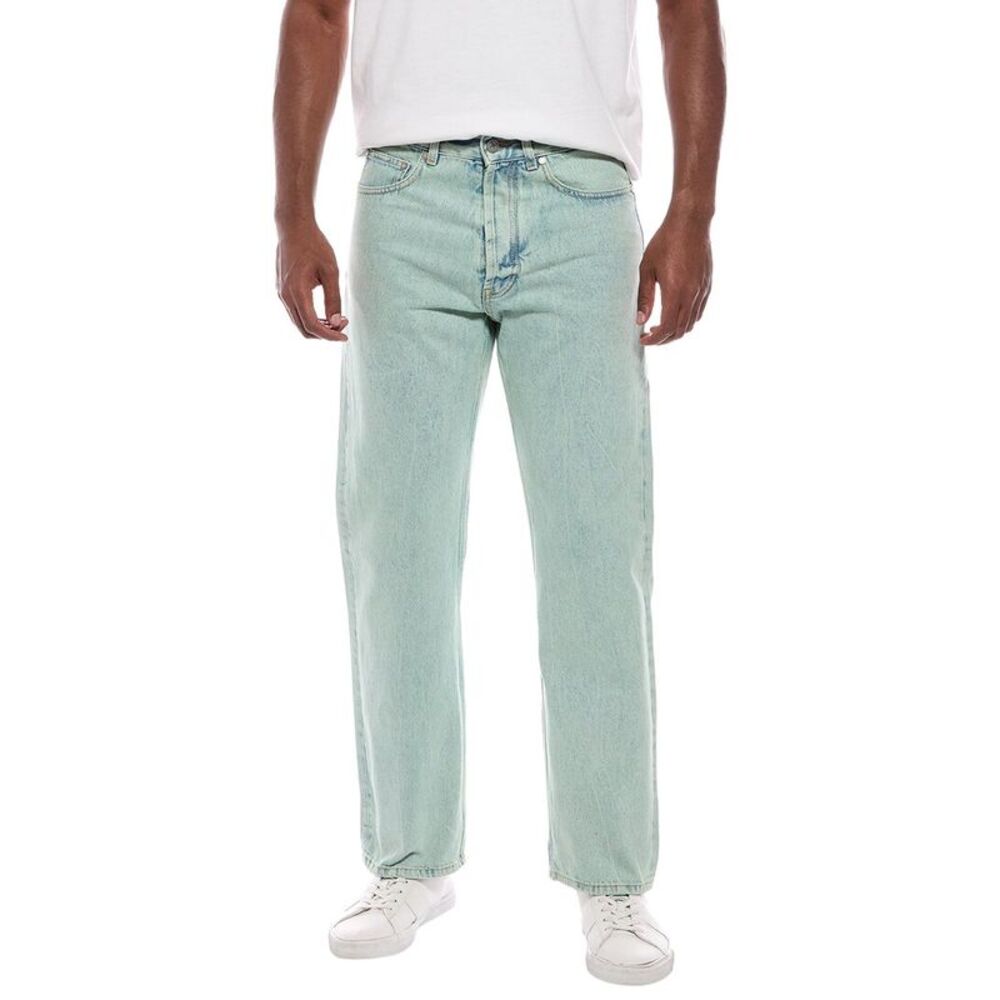Palm Angels Mens  Straight Tinted Jean, Green